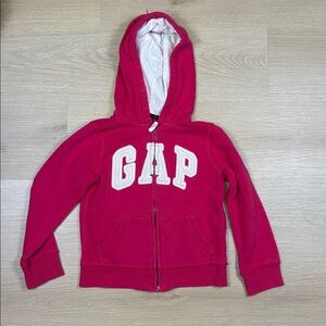 GAP Fuchsia Zip-Up Hoodie Logo Sweatshirt S 6/7